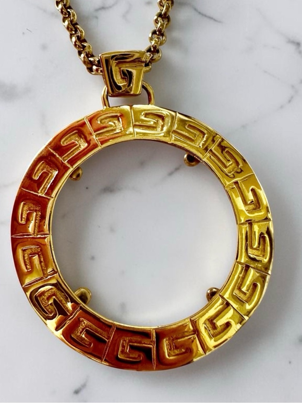 RARE Vintage Givenchy Magnifying Glass Pendant Necklace, RFP: $900 - Picture 7 of 7